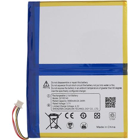 Batterie Li-ion 3,80 V 6580 mAh pour tablette Blackview Tab 8 (référence : 32100140) (sans logo) (1/5)
