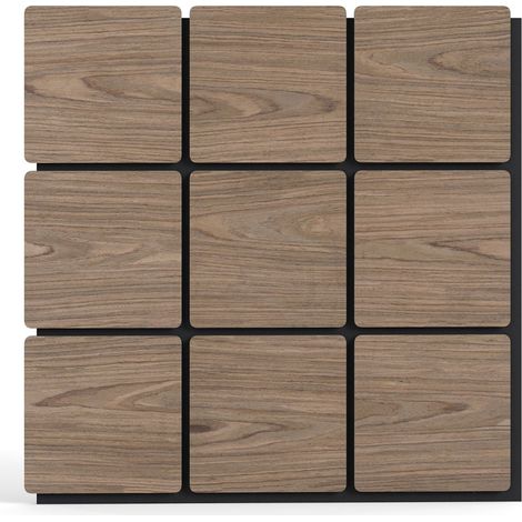 Set di 4 pannelli acustici 62 x 62 cm assorbimento acustico estetico naturale per soggiorno e ufficio in legno naturale 200018288