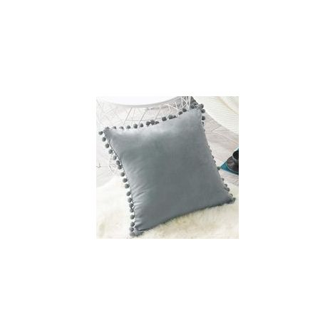 2er-Set Samtkissenbezüge, dekorative Quastenkissenbezüge, weiche und strapazierfähige Kissenhüllen mit quadratischen Quasten für Sofa, Wohnzimmer, Couch, Schlafzimmer, Auto, 45 x 45 cm (18 x 18 Zoll),