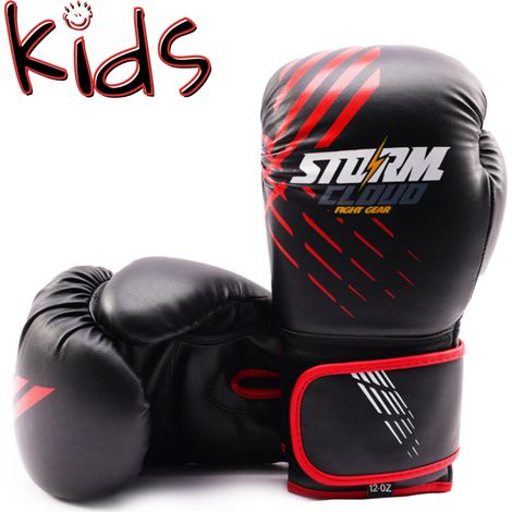 Guantoni da boxe per bambini StormCloud Lynx, neri/rossi, 6 oz. (1/5)