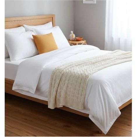 Drap plat 180 x 290 cm Contemporain blanc (1/3)