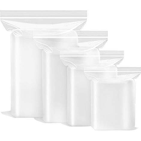 400 Pieces Small Zip Lock Bags, Plastic Pouches in 4 Sizes, Transparent Plastic Zip Lock Bags, Small Resealable Plastic Bags for Food, Jewelry (1/5)