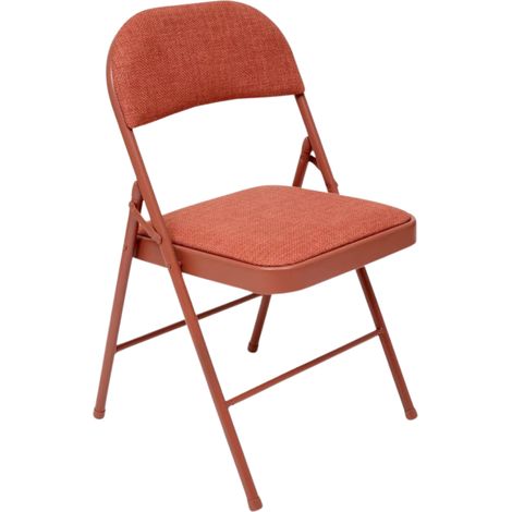 5Five Simply Smart – Chaise pliante en tissu chiné rose foncé – Structure en acier – Assise rembourrée en mousse PU – Dimensions 46,5x46,5x79,5 cm