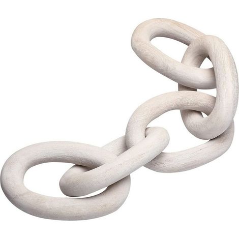 Collar decorativo de madera hecho a mano – Decoración natural para sala de estar y oficina  Material: Madera de pino, Dimensiones: 55 x 10 x 2,5 cm, Colores: Blanco o marrón, 1 pieza (1/5)