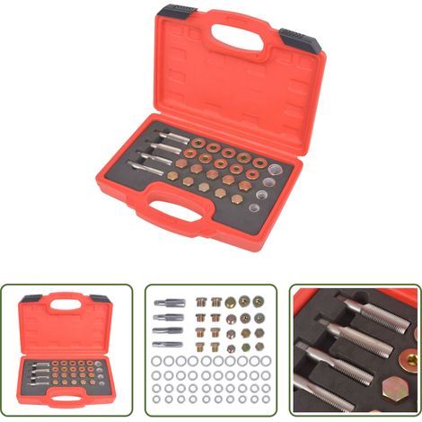 Gewindebohrer - 64-tlg. Reparatursatz Ölablassschrauben M13 M15 M17 M20 (1/5)