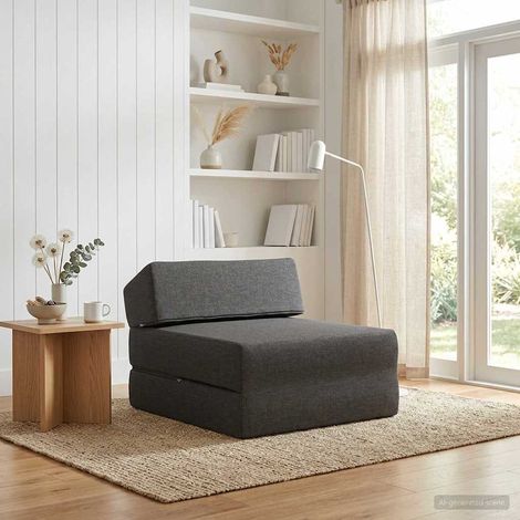 Sofá Cama Plegable Gris oscuro 60 x 70 x 41 cm Tela