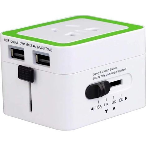 Conversion Internationale, Prise de convertisseur de Courant USB pour Plusieurs Pays, Voyages universels, Charge Rapide par USB (1/5)
