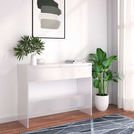 Table console-Table d'entrée blanc 100x35x76,5 cm bois d'ingénierie (1/5)
