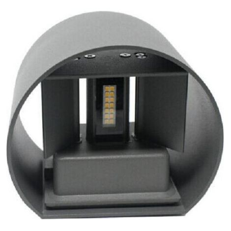 Trade Shop - Aplique Gris 28 Led 12 Watt Ip55 Luz Fria Calida Up & Down Es44 - (1/2)