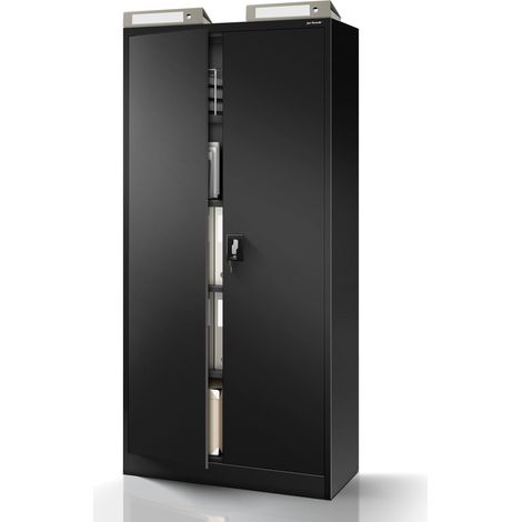 Armoire en métal verrouillable JAN, 900 x 1850 x 400 mm, noir