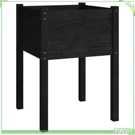 Jardinière - FAFEICY - 810807 - Pin massif - Noir - 50 x 50 x 70 cm (1/5)