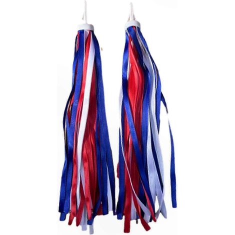 Guidon coloré avec franges arc-en-ciel pour vélo et trottinette, lot de 2 poignées rubans, accessoires amusants pour enfants garçons et filles, bleu poudré (1/5)