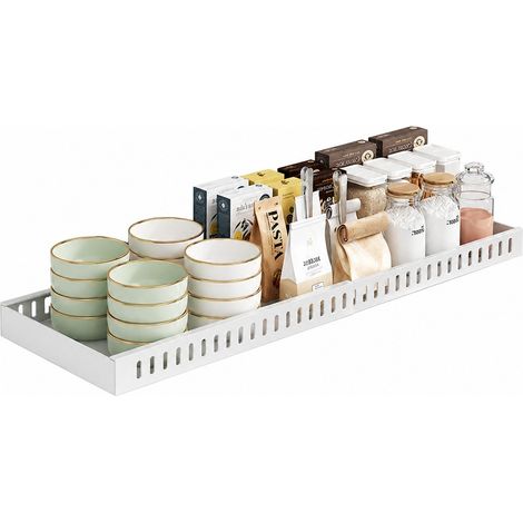 Étagère de rangement réglable pour casseroles, blanche, rétractable horizontalement, 40-60 cm, organiseur de placard coulissant (1/5)