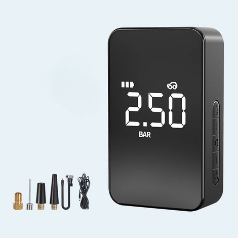 Compresseur À Air Portatif - 6000 mAh - Affichage Numérique LED - Alimentation DC 12 V ou Batterie Intégrée - Pour Pneus Moto Voiture Vélo - 1 Pièce