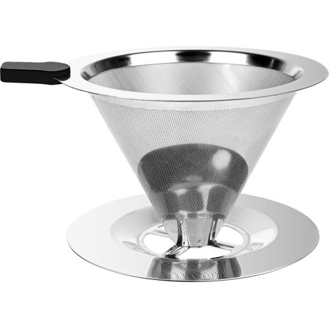 Filtre à Café - Acier Inoxydable 304 - Double Couche - Maille 800 Par Pouces Carré - Pour Cafetière Portable - 1 Pièce