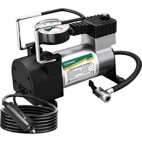 Gonfleur d'air portable - AVIZAR - 12V/120W - 250 PSI - Manomètre analogique - ABS/métal