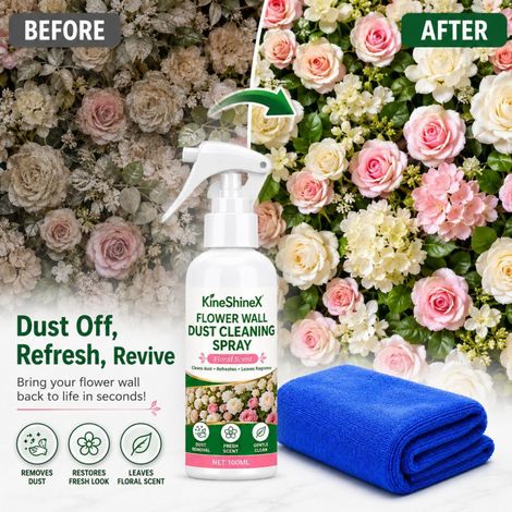 KineShineX Blumen-Wandreinigungsspray, Staubentferner für künstliche Blumen, 100 ml, künstliche Rosen (1/4)