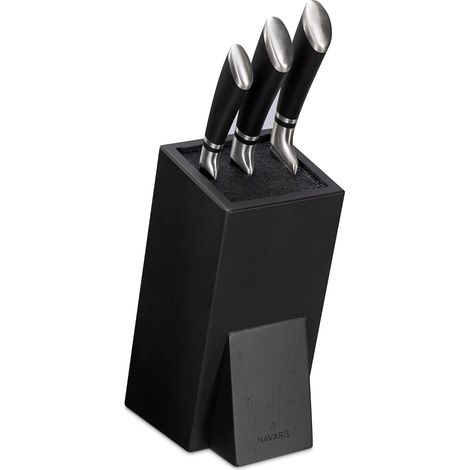 Bloc Couteau Cuisine - 1 Unité - Bois Acacia - Tiges Plastique Universelles - Rangement Sécurisé Lames - 25x15x10,5 cm (1/5)