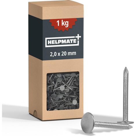 Clous, vis et fixations pour carton bitumé 2,0x20 mm galvanisés mécaniquement 1 kg petit clou pour carton bitumé type B Clous pour carton bitumé DIN 1160 B (1/5)