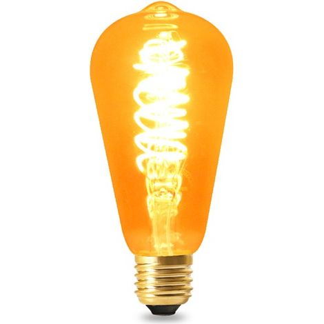 IluminaShop - Bombilla LED Filamento Espiral E27 ST64 4W Ambar Blanco Calido 2300K