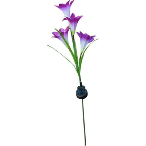 Lampes Solaires Led De Luxe Sur Piquet De Jardin 4 Fleurs Pour La