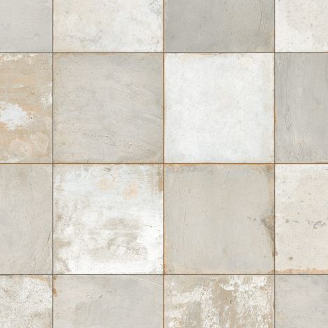 Carrelage Vintage effet Carreau ciment Gris Damier 45x45x0,95 cm Rosaria - Sol et mur intérieur (vendu par carton de 1 m²) - RO'MA CARRELAGE