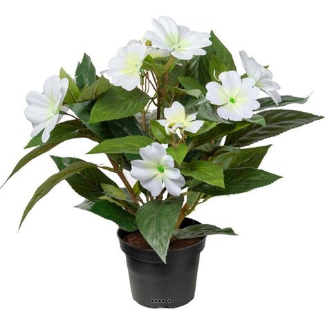 Grande Violette Africaine artificielle en pot, H 30 cm Crème - couleur: Crème