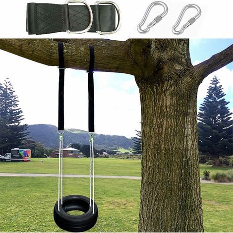 1x Sangle 300x5cm Corde Noir Kit pour Suspendre asymétrique 150kg à unarbre (1/4)