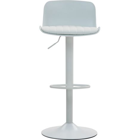 Tabourets de bar pivotants réglables 2 pièces, dossier plastique et assise similicuir, vérin à gaz pour hauteur, pied en métal avec repose-pieds, design moderne pour comptoir de cuisine ou bar (1/5)