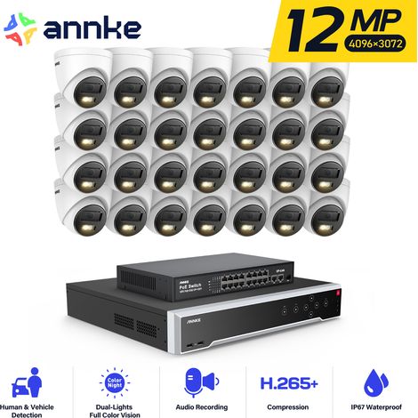 ANNKE 12MP Kit de Vidéosurveillance Extérieure 32CH NVR 28×Caméras Intelligente Double Lumière Vision Nocturne,Alerte Email Détection Mouvement Caméra de Surveillance APP/PC à Distance (1/5)