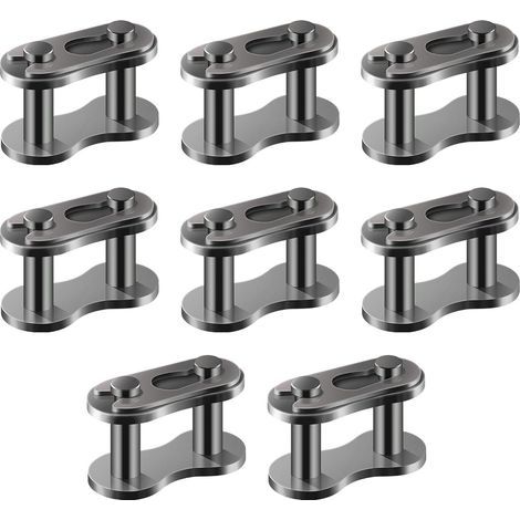 8 Pièces 40 Maillon Principaux de Chaîne, Alliage d'acier Robustes Maillon Principal Chaîne Chain Master Links pour Vélo Mini Vélo VTT Karting Pit ATV Scooter (1/5)