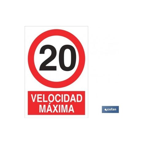 Panneau d'interdiction de vitesse maximale 297x210mm, en polystyrène.
