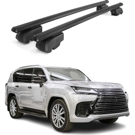 OMAC Aluminium Dachträger Querträger für GMC Yukon V 2021-2026 – City Crash – ISO/PAS 11154:2006 – Abschließbar – Max. 75 kg – 2 Stangen Schwarz (1/5)