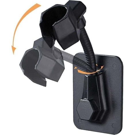 Wandmontierter Duschkopfhalter, Duschhalterung, Duschständer, XU, selbstklebender schwarzer Duschkopfhalter, Wandmontierter Duschkopfhalter für Dusche - KZQ