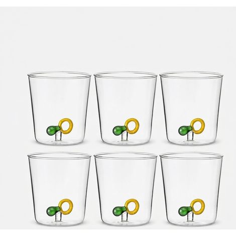 Set 6 bicchieri in vetro artigianali Made in Italy Ciuccio (1/2)