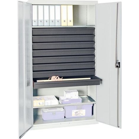 Werkzeug-/Beistellschrank H1800xB1000xT500mm 8Schubl.,2Bd.lichtgrau/lichtgrau (1/5)
