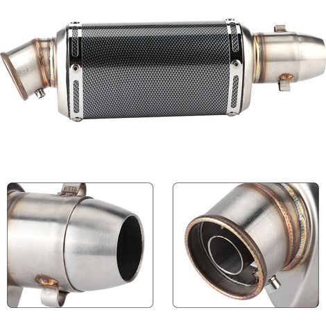51 mm (2 Zoll) kurzes Auspuffrohr, universeller, modifizierter Carbonfaser-Stil, Motorrad-, Roller- und Straßenmotorrad-Schalldämpfer (1/5)