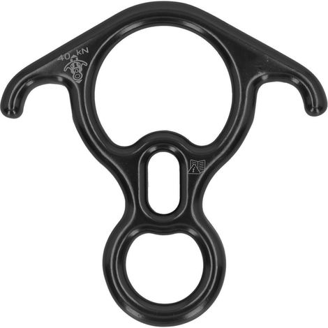 40 kN Sicherungsplatte aus Aluminiumlegierung für Klettern und Wandern, schwarze, hornförmige Sicherheitsausrüstung (1/5)