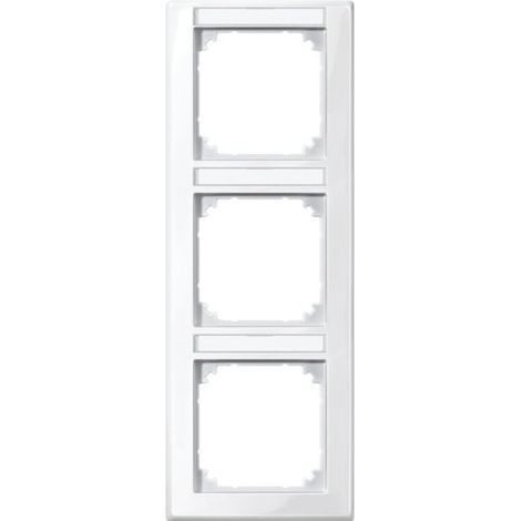 MERTEN 470319 TELAIO M-SMART, 3 SCOMPARTI CON PORTA ETICHETTE, SENKR. MONTAGGIO, BIANCO POLARE LUCIDO