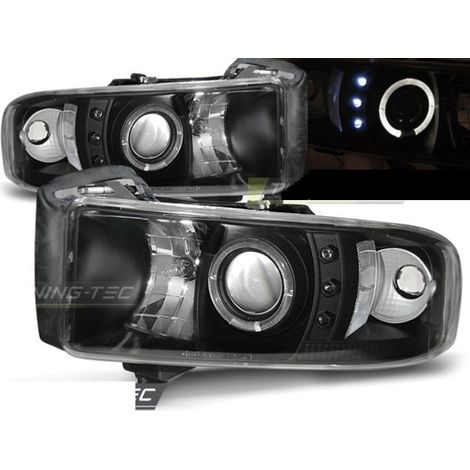 Paire de feux phares Dodge Ram 94-01 angel eyes noir-27361275 (1/2)