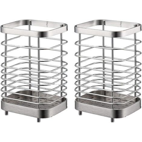 2Étagère de rangement pour ustensiles de cuisine, en acier inoxydable (1/5)