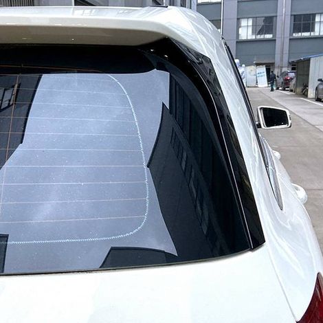 Zwei glänzend schwarze ABS-Aufkleber, passend für die Heckseitenspoiler-Dachpaneele der Mercedes-Benz B-Klasse B180, B200 und W246. (1/4)