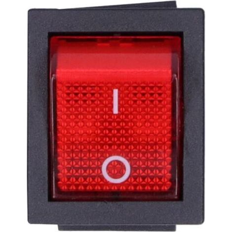 Interrupteur à bascule rouge marche/arrêt, 10 pièces, avec lumière, alimentation électrique à 6 broches, 2 niveaux, KCD4 15A/250V (1/5)