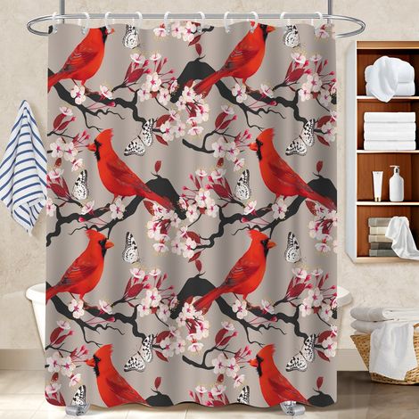 Rideau douche polyester 180x180 lavable cache baignoire pour un printemps fleuri dans la salle de bain (1/5)