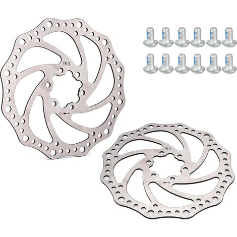 2 Pièces De Frein VTT,Frein À Disque 160mm,Fixation 6 Trous,Haute Performance En Acier Inoxydable,Pour Vélo De Montagne,Vélo De Route,BMX,Usage Quotidien,Dissipation Optimisée De Chaleur (1/5)