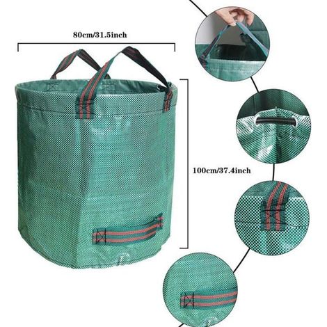 Set mit 3 x 500-Liter-Gartensäcken aus strapazierfähigem PP. Ideal für Grünabfälle, stabil und langlebig. (1/5)