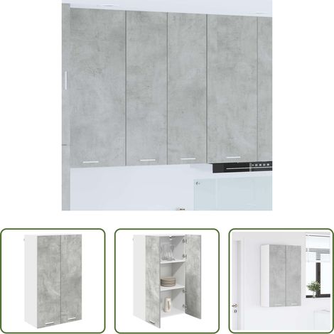 vidaXL Betonfarbe -  Hängeschrank mit Tür Beton Grau 60 x 31 x 100 cm Holzwerkstoff (1/5)