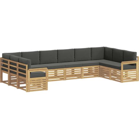 Set di divani da esterno 10 pz 10-Posti Bianco e Antracite vidaXL (1/5)