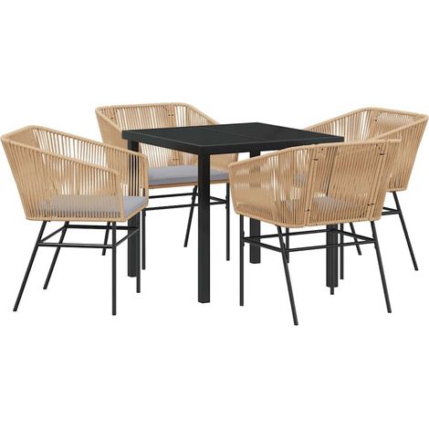 Maison Exclusive - Conjunto de Comedor de Jardín 5 uds. Marrón (1/5)