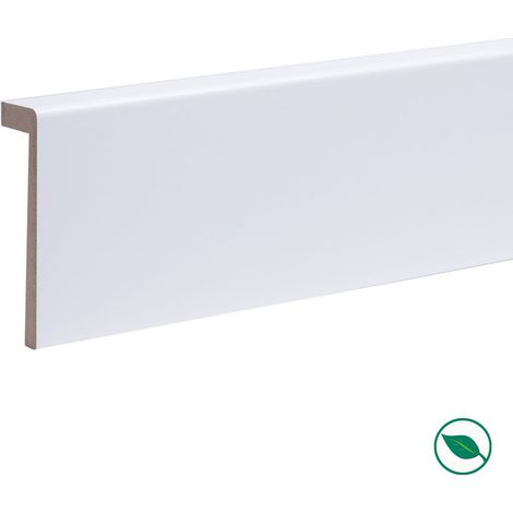 Forestea – Lot de 5 plinthes de finition cuisine MDF revêtues blanc 2400 x 110 x 19 mm – Label PEFC 70% – Facile à poser